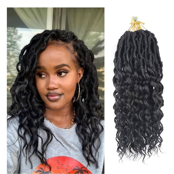 Deep Faux Locs Crochet Hair 14 Inch Packs Curly Ends Crochet